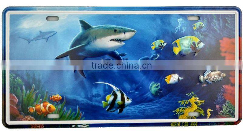 Metal wall art decoration embossed license plate