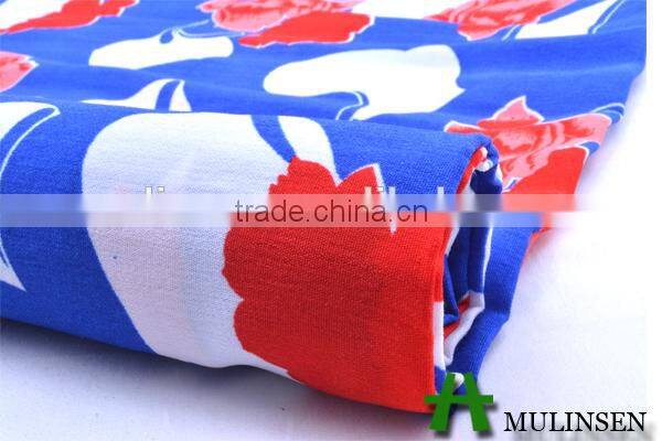 100% polyester wool peach printed apparel fabric