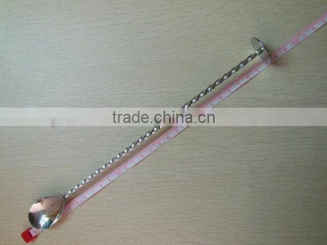 27 cm stainless steel cocktail spoon with disk and custom cocktail bar-spoon