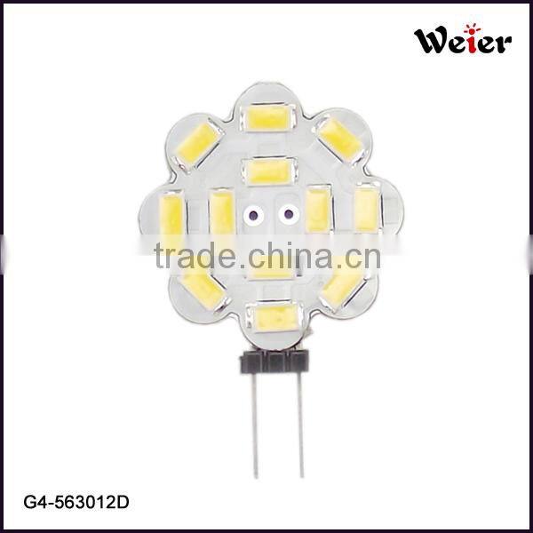 2014 hot selling!!! 10-12lm 48smd 3014 12v ac/dc current silicone G4 led light CE for Europe