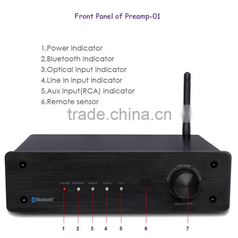 2 -Channel Digital Preamplifiers, Stereo Preamplifiers with CRC Integrated Toslink Optical, stereo RCA, 3.5mm audio