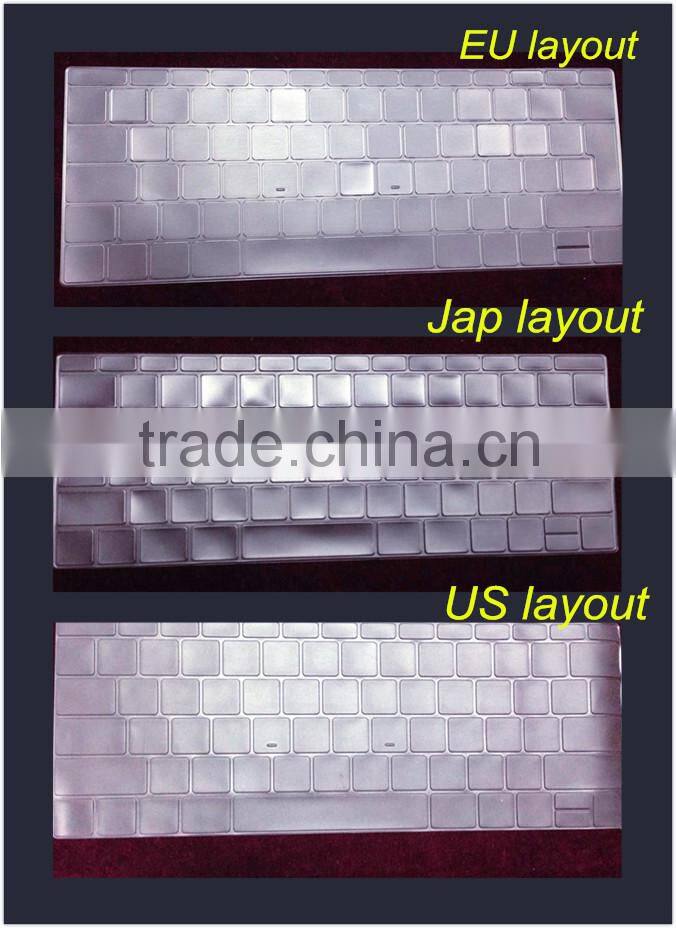 Japanes versions waterproof &dustproof TPU transparency keyboard cover for macbook12