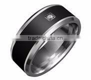 Men Titanium tungsten carbide ring stainless steel and CZ rings jewlery