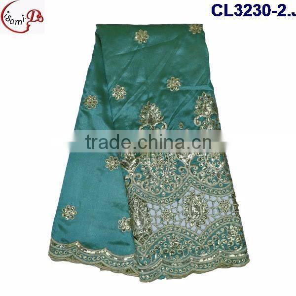 CL3230 African designer elegant George lace embroidery Nigeria George for making fashion dress material