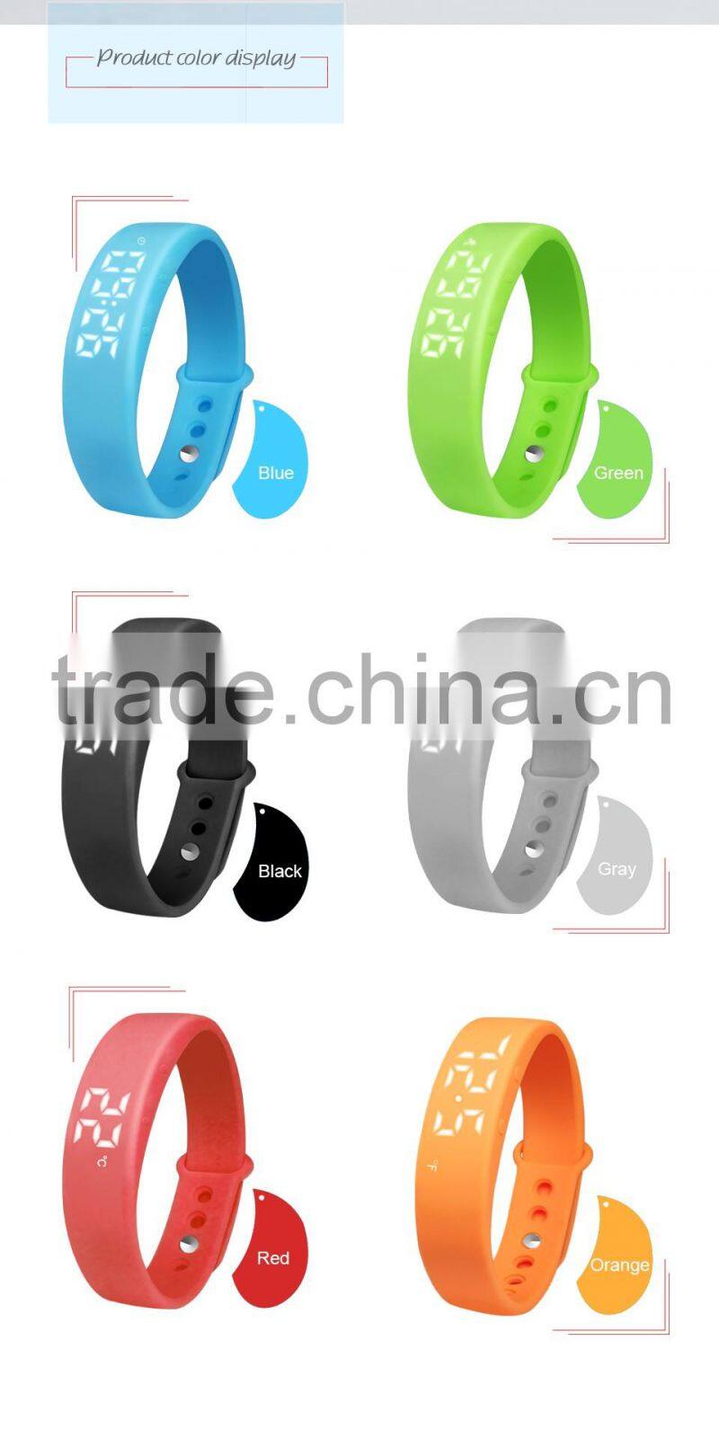 Silicone fitness smart wristband pedometers, cheap waterproof kids pedometer watch, wristband calories pedometer