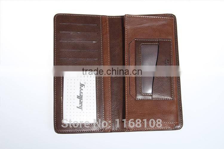 New Brand Leather Purse ID Credit Card Holder Bifold Zipper Long Mens Wallet