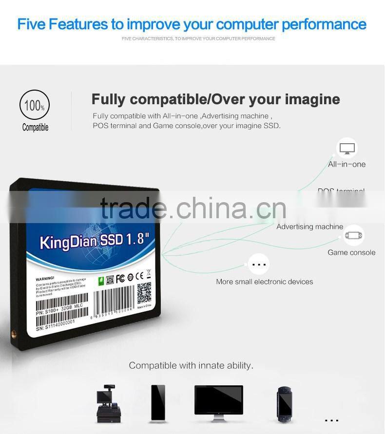 KingDian S100+ 32GB SSD Solid State Drive Disk SATA2 21.8'' 32GB(S100+-32GB)