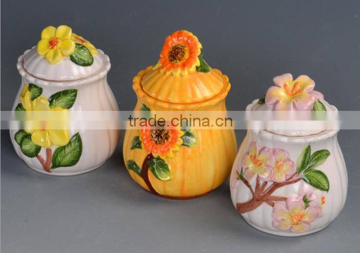 ceramic 3D flower pot candy holder