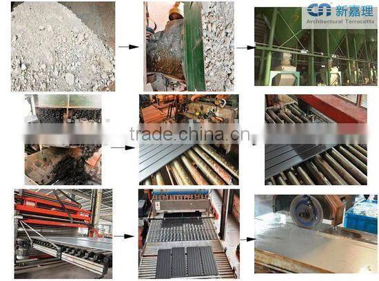 Terracotta natural clay louver with facade panel