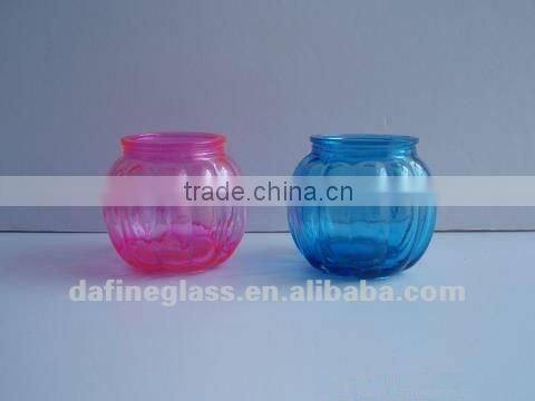 High Quality unique pumpkin shape glass Candle Holder/candle jar