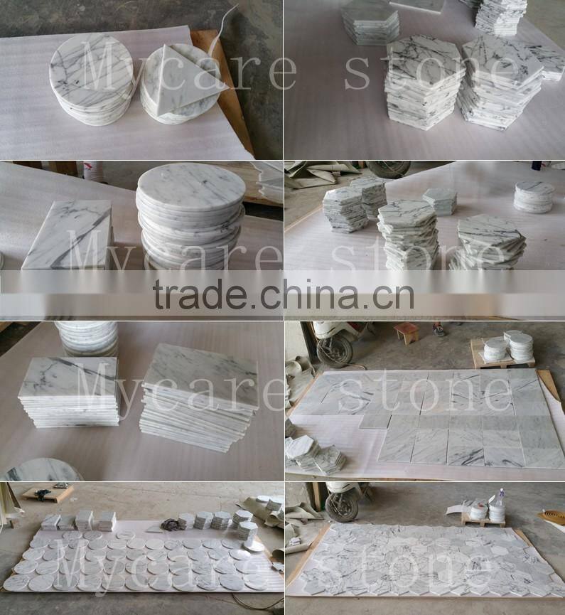 Luxury italy carrara white square marble tray