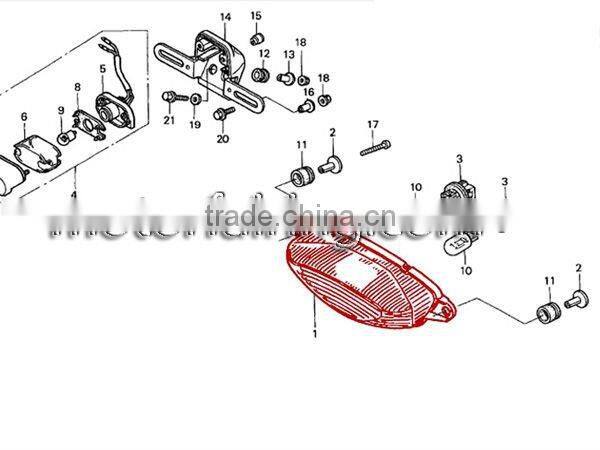 Plastic cover tail lights/Motorcycle Clear LED tail light for VTR1000 F Super Hawk 98-05
