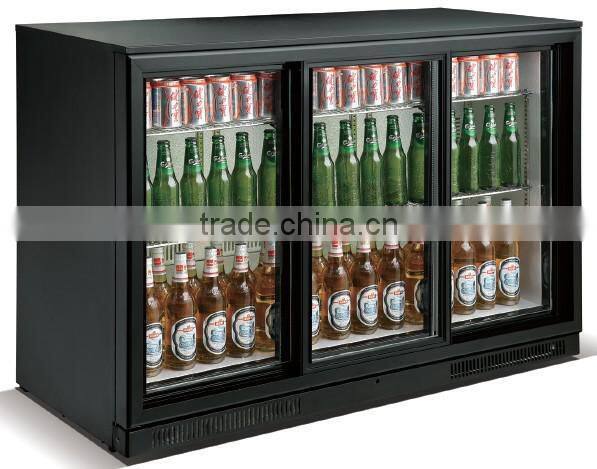 318L transparent beer fridge AIR COOLING compressor drinks fridge soft drinks display cooler