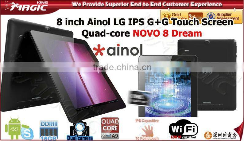 New design ainol 8 inch Quad Core mid android tablet specification