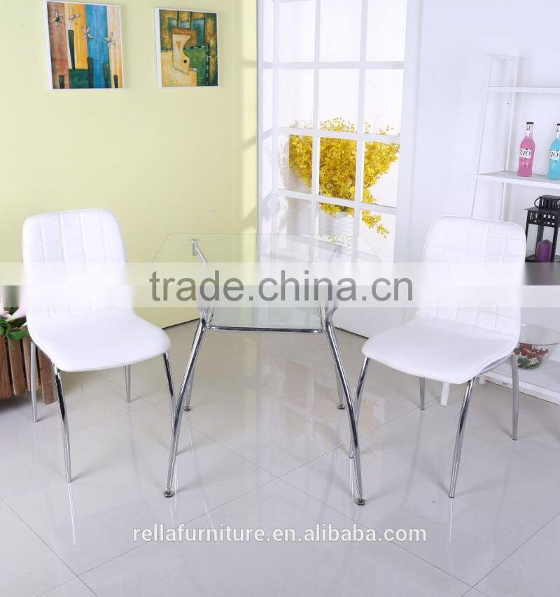 Glass Dining Table With Chromed Legs Dining Room Furniture