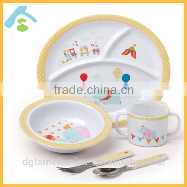 Very Popular Pruduct in Europe melamine plastic children dinnerware set for sale