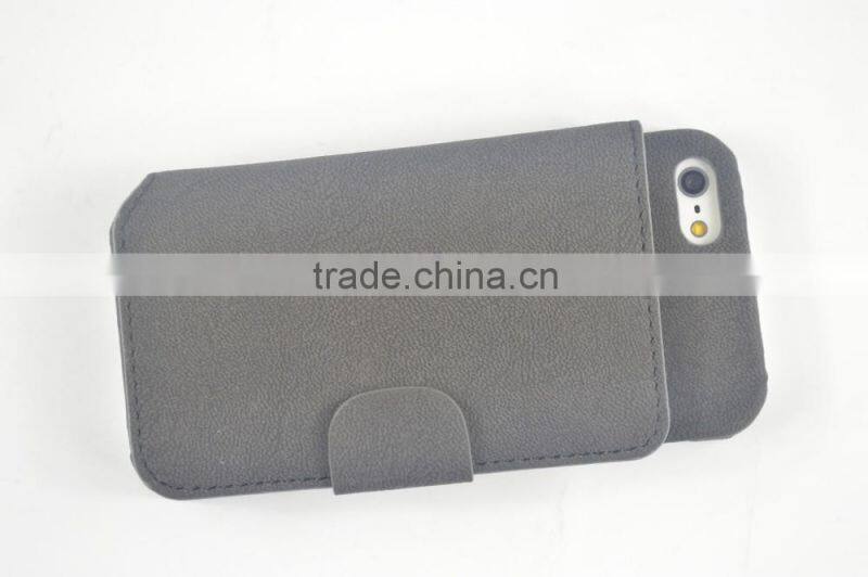 2016 Hot Sales Fashion and Simple Style Back Cover PU Leather Cases for iphone6 with Card Slots and Stand