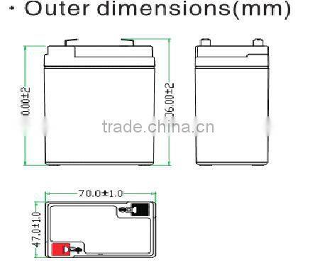 VRLA valve regulated battery 6v4.5ah SLA lead acid battery for signal light