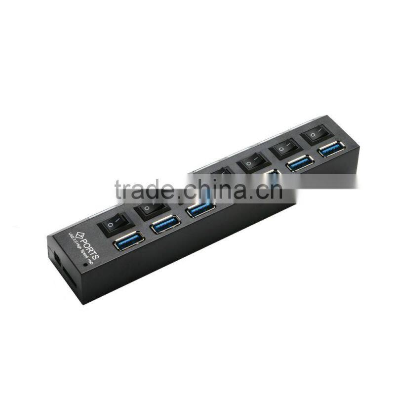 7 PORT USB 3.0 HUB High Speed Power Cable For PC Desktop Laptop Notebook