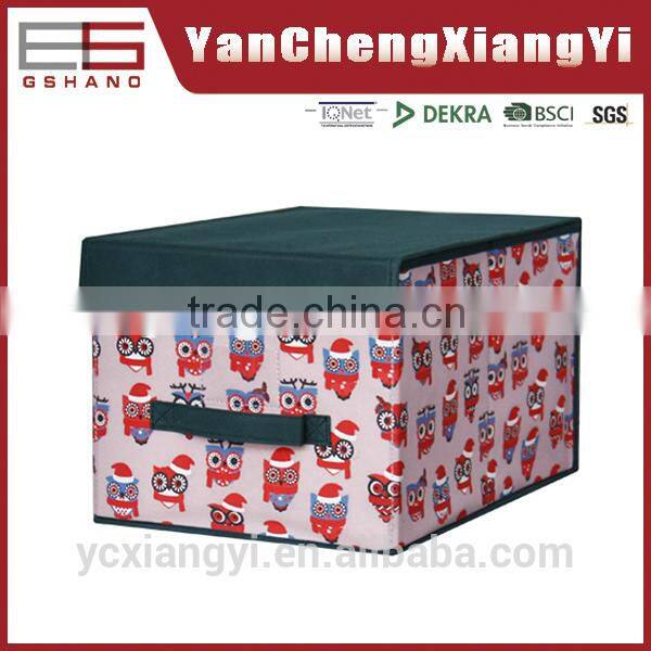 Christmas Winter snow printed 80gsm nonwoven paper board Customized Foldable shape design waterproof outdoor cushion storage box