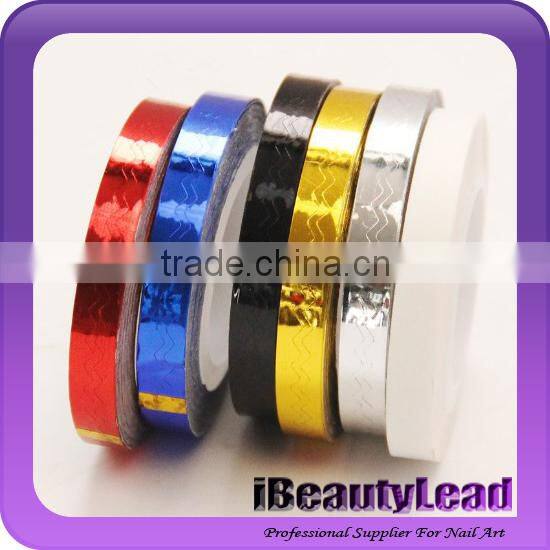 New coming 12 colors wave striping tapes nail tapes