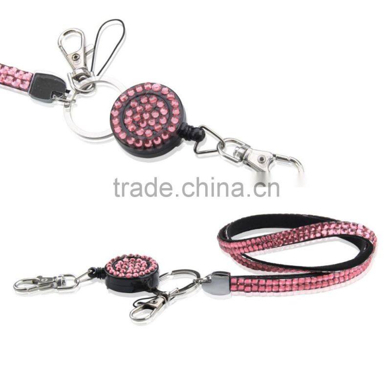 Retractable Pull Badge Reel Zinc Alloy ABS Plastic ID Lanyard Name Tag Card Badge Holder Reels Recoil Belt Key Ring Chain Clips