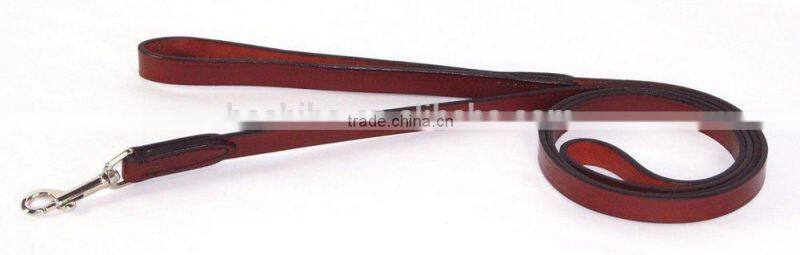 custom print logo dog leash with leather material