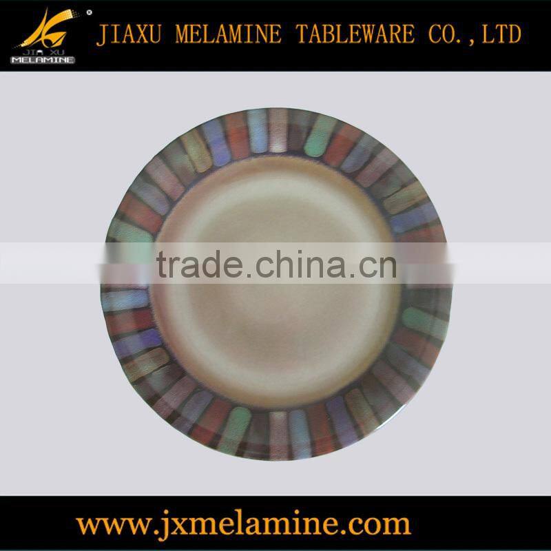 6"-14" flat melamine ware dinner plate with full printing