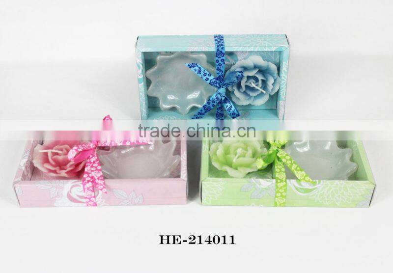 lotus flower shape floating candle gift set