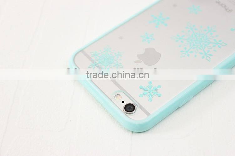 case cover for iphone 6s, snowflake phone case, mobile phone back cover, transparent phone cover
