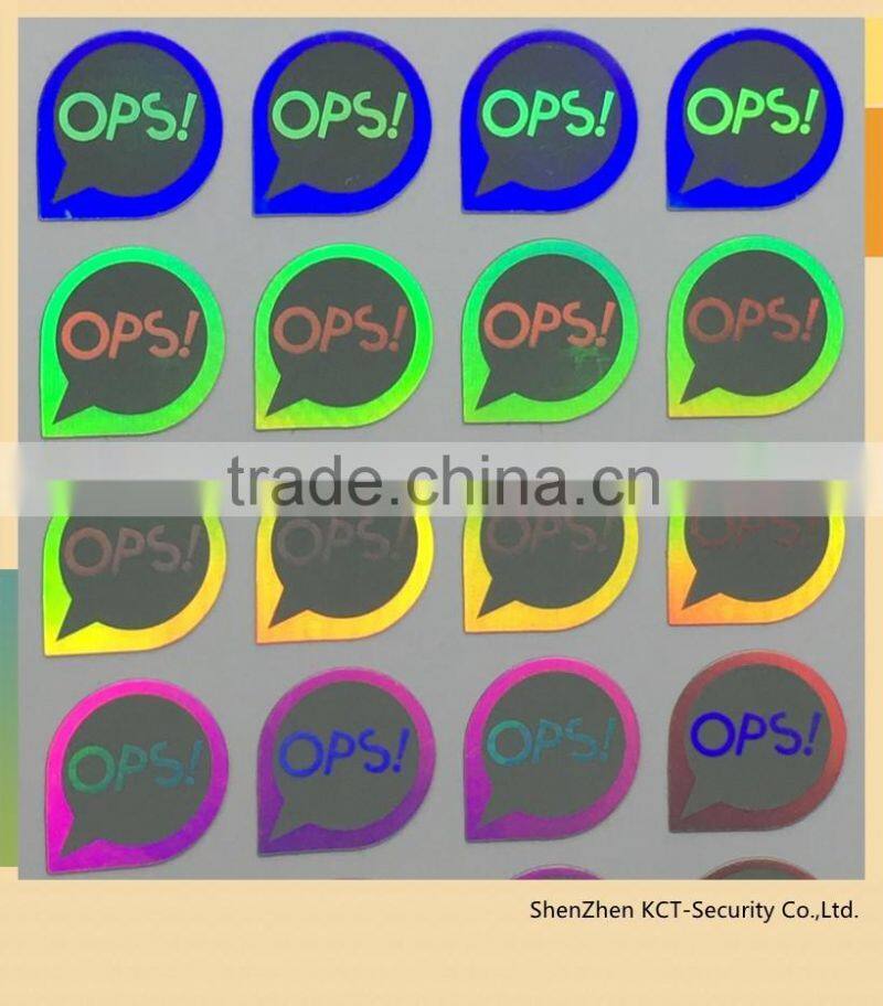 PET Material and Accept Custom Order Hologram sticker/3D laser void sticker