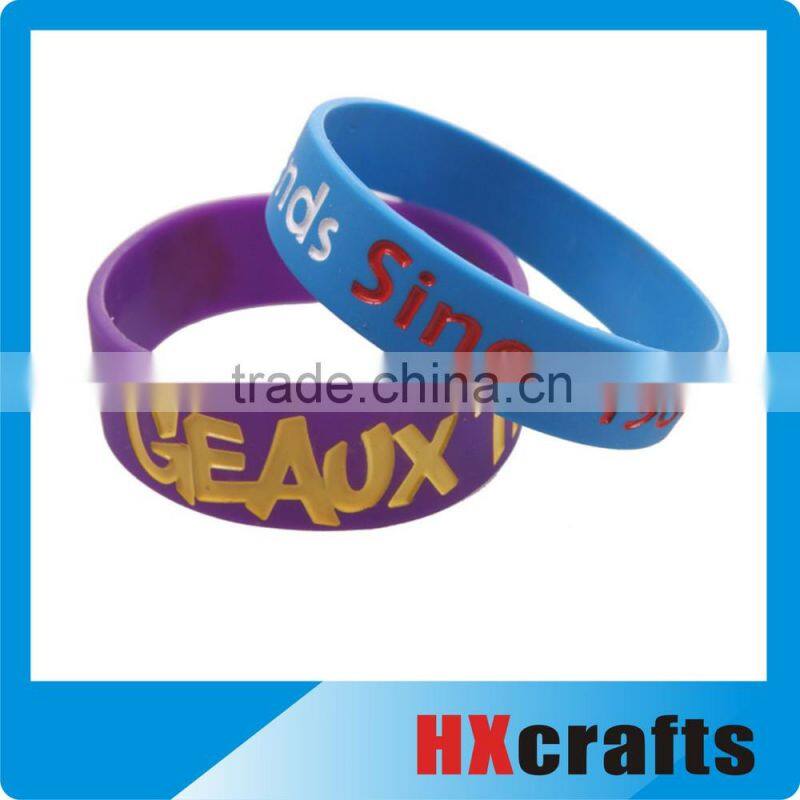 Beautiful design cheap silicon rainbow wristbands free sample