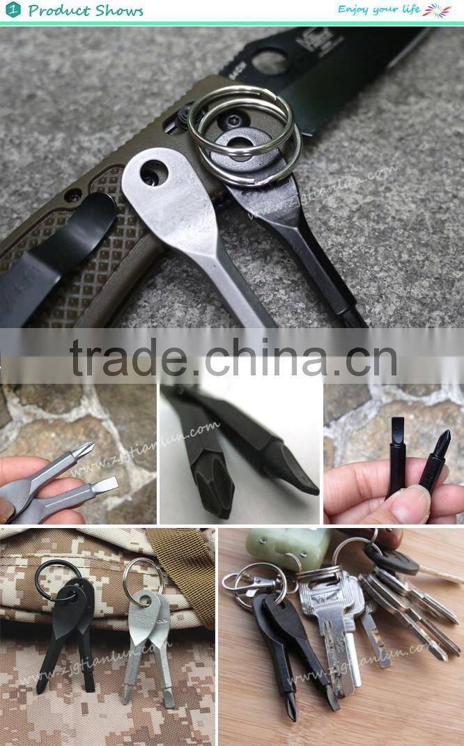 Fatory supply gift mini screwdriver set with key ring,multipurpose pocket survival tool,novelty mini screwdriver hand tool set