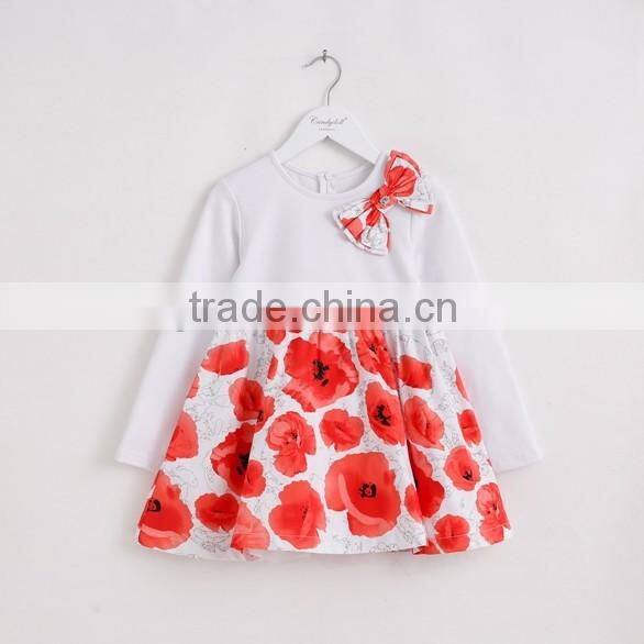 Cotton baby girl casual dress princess dress 2016 european style girl dress