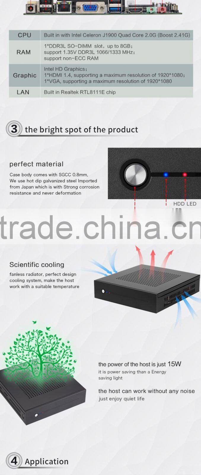 wholesale china import industrial pc with intel processor quad core mini windows desktop pc