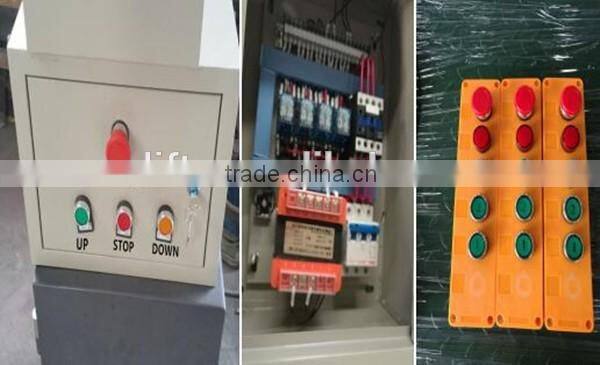 Good efficiency guide rail hydraulic cargo elevator vertical goods lift platform