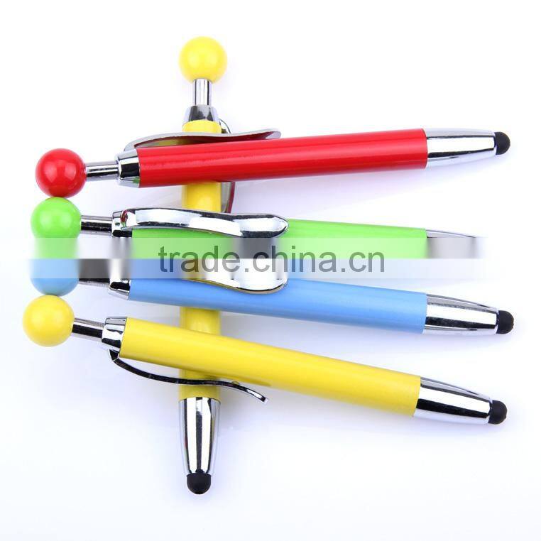 Promotional colorful metal custom logo touch screen pen stylus ball pen