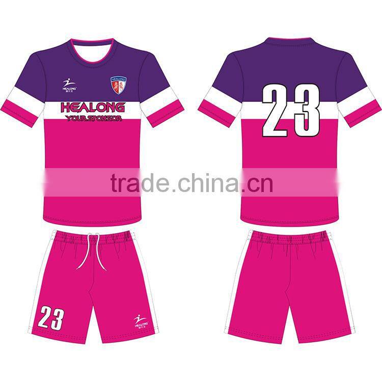 Healong OEM Superior Famous All Over Sublimation Soccer Uniform Kit,Team Soccer Jersey Kit Uniform Set