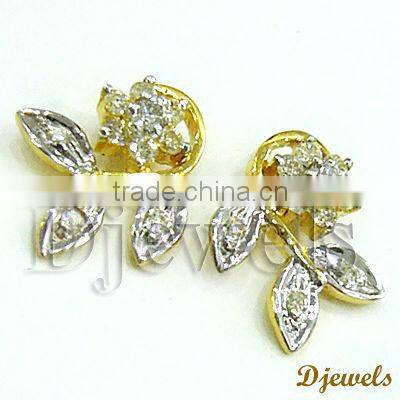 Diamond Gold Earrings, Ladies Diamond Earrings, Diamond Jewelry