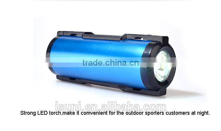 Newest fashion design new battery loud speaker 5000 mah power bank with torch light