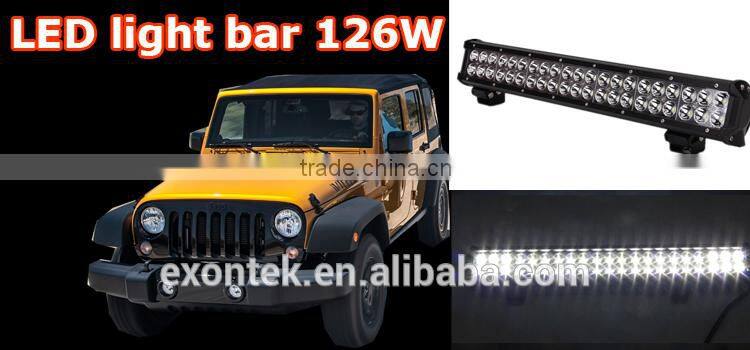 Top quality 12v led light bar 126w led offroad light 12" flood spot combo beam OEM available