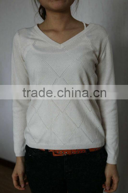 2013 new pure Cashmere V-neck pullover