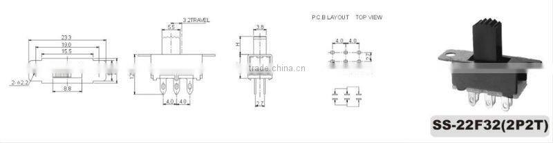 DIP vertical slide switch SS-12F32