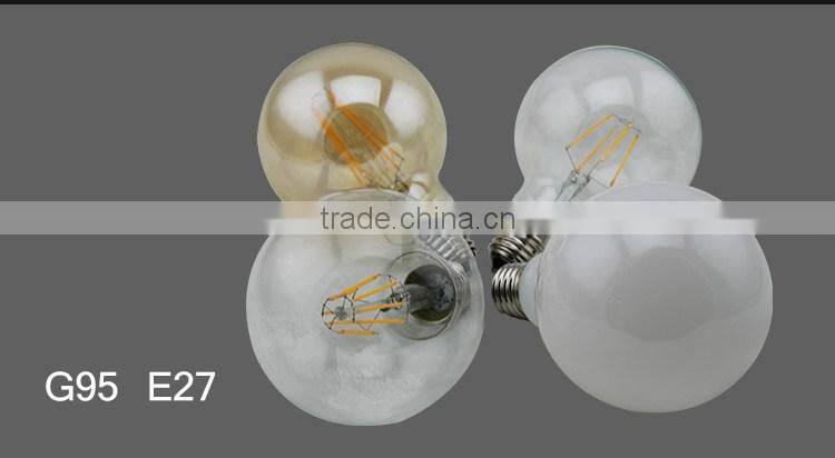 New arrival Warm White 360 Degree G95 E27 Led Bulb Light E26 B22 8W CE RoHS Led Filament Bulb