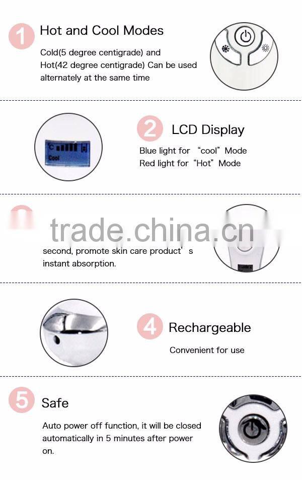 EYCO handheld facial massager portable electric facial clean hot and cold beauty device