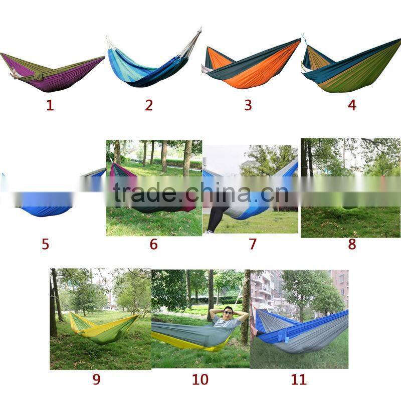 2015 New Arrival Fashionable Portable Parachute Nylon Fabric Hammock Double Size Multicolor