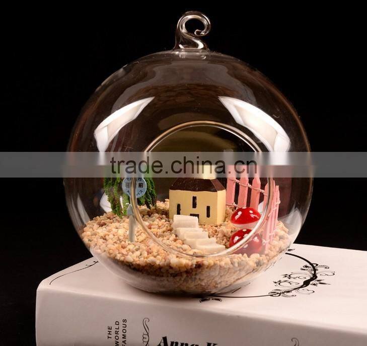hanging glass ball candle holder, mini flowerpot