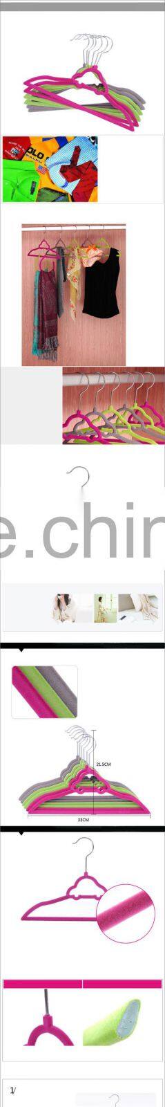 Non Slip Slim Clothes Hangers Velvet Flocking Closet Coat