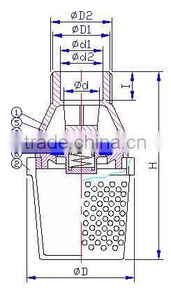 UPVC Spring Foot Valves JIS ANSI DIN/UPVC Spring Foot Valves
