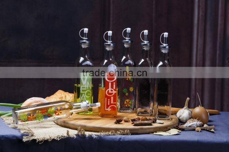 10.50Z clear glass oil bottle glass jar